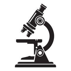 Microscope for Scientific Research Silhouette Vector Illustration and Analysis