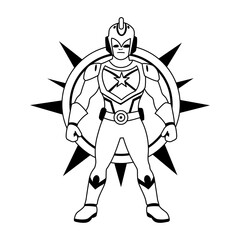 A glyph style illustration of superhero costume
Shooter, fantasy, warrior, fighter, combat, gaming, character, portrait, person, glyph, vector, illustration
