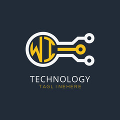 initial monogram for technology logo with circle style design