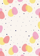 Colourful Easter background with eggs. Abstract style frame. Vector illustration