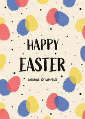 Colourful Easter egg greeting card. Abstract background. Vector illustration