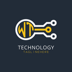initial monogram for technology logo with circle style design