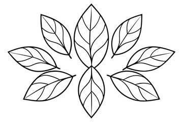 Magnolia Leaf Line Art Creative Design for Floral Illustration Artwork  