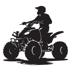 ATV Silhouette Rider Off Road Adventure Vector Image Download