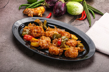 Chinese cuisine - prawn with chili sauce