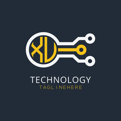 initial monogram for technology logo with circle style design