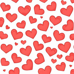 Moving Heart Shapes Pattern on White Background for Background Design