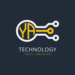initial monogram for technology logo with circle style design