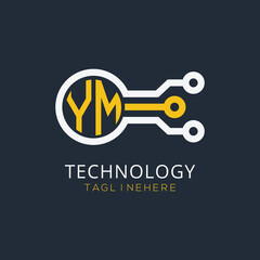 initial monogram for technology logo with circle style design
