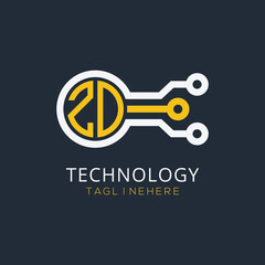 initial monogram for technology logo with circle style design