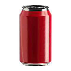 Blank Red Aluminum Soda Can on transparent background, blank can mockup png