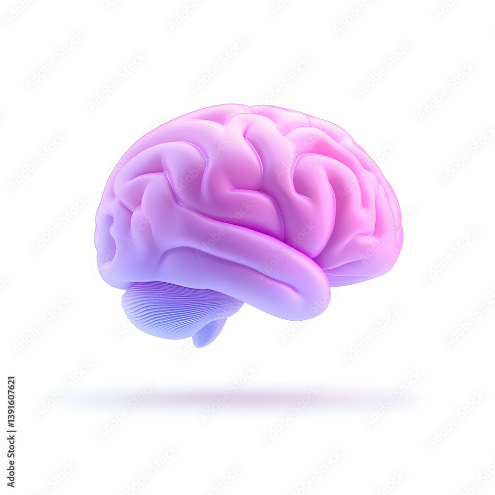 Poster abstract icon of a brain analyzing in a global context