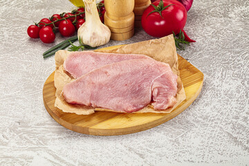 Raw uncooked turkey fillet steak