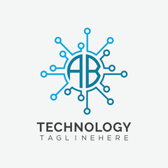 initial monogram for technology logo with circle style design