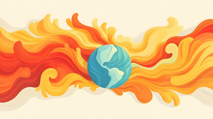 Abstract Representation of Climate Change Impact on Earth