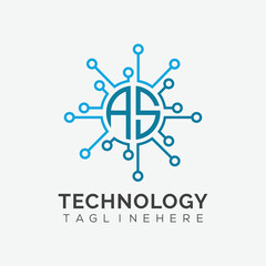 initial monogram for technology logo with circle style design