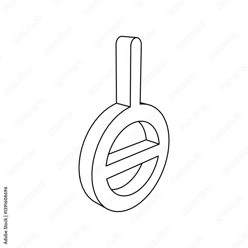 Poster the outline of a large agender symbol is made with black lines. 3d view of the object in perspective