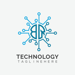 initial monogram for technology logo with circle style design