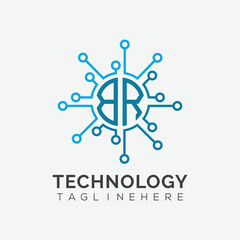 initial monogram for technology logo with circle style design