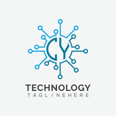 initial monogram for technology logo with circle style design