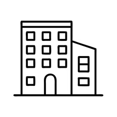Building architecture outline vector illustration for real estate and construction projects design
