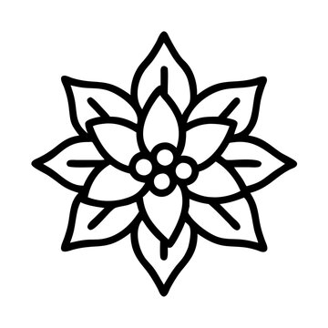 recommend clip art: Poinsettia flower vector design, christmas star outline illustration, floral holiday season icon art, decor