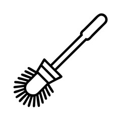 Toilet bowl brush cleaning tool for bathroom hygiene and sanitation stock vector illustration icon design