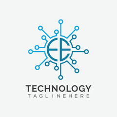 initial monogram for technology logo with circle style design