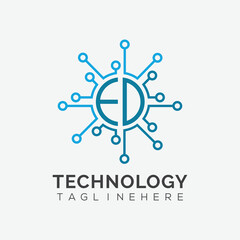 initial monogram for technology logo with circle style design