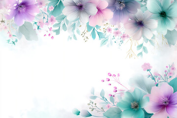 Fototapeta premium pastel watercolor flowers,
