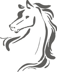 年賀状　2026　午年　馬年　馬　うま年　墨絵　水墨画　日本画　手描き　水彩　イラスト