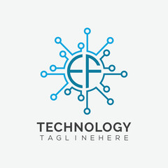 initial monogram for technology logo with circle style design