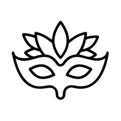 Elegant venetian masquerade mask outline vector for party costume ball and festival celebration design