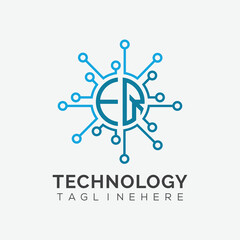 initial monogram for technology logo with circle style design
