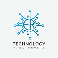 initial monogram for technology logo with circle style design