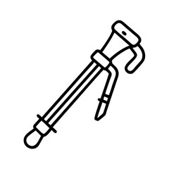 Caulk gun tool vector icon illustration for sealant application and home repair diy projects and construction work