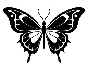 Butterfly Silhouette Vector & Elegant Insect SVG