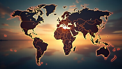 Emerging World Powers: A Visual Narrative of Economic Growth and Geopolitical Shifts in Global Affairs - Stock Photos with Elegant Imagery and Space for Customization
