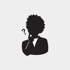 thinking male profile confused user avatar.
