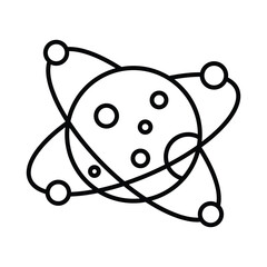 Planet Orbit  vector outline icon. EPS 10 file