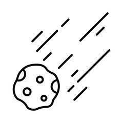 Asteroid  vector outline icon. EPS 10 file