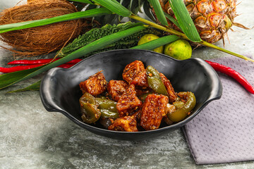 Indian cuisine - paneer with chilli