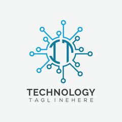 initial monogram for technology logo with circle style design