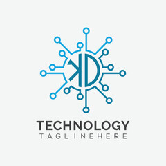 initial monogram for technology logo with circle style design