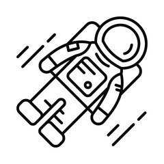Astronaut  vector outline icon. EPS 10 file