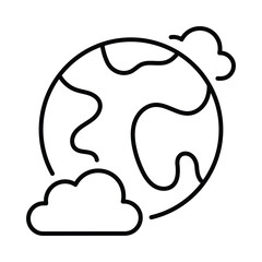 Earth vector outline icon. EPS 10 file