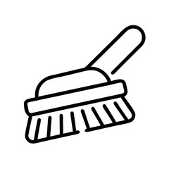 Cleaning brush vector icon illustration for housework and sweeping needs cleaning tool and equipment 100
