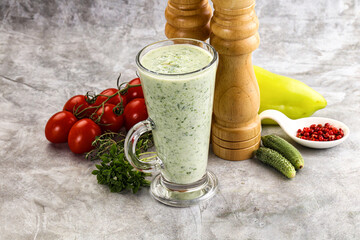 Fresh dietary detox cucumber smoothie