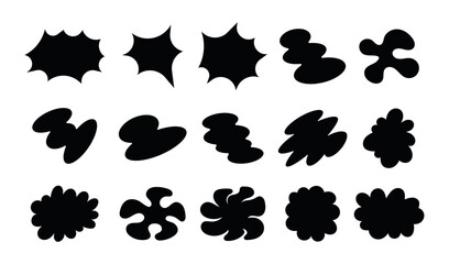 Collection of black abstract shapes for design elements