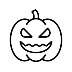 Halloween pumpkin jack o lantern vector icon spooky face outline illustration for halloween designs projects